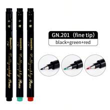 GuangNa 4pcs/6pcs Beginner Calligraphy Pen Set Refillable Ink, Fine Nibs For Signature, Watercolor Illustration, Design And Art Drawing Back To School - Black - View 16
