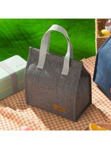 1pc Minimalist Lunch Bag, Reusable Insulated Tote Lunch Box, Large Capacity Bento Bag, Back To School, Outdoor Carrying Bag