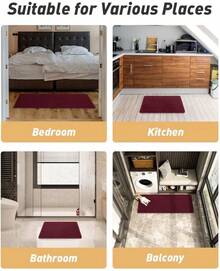 AMOAMI Upgraded Waffle Bath Mat, Super Absorbent Non Slip Bath Mats For Bathroom Floor, Machine Washable Bathroom Rugs With Tassels, Rubber Backed Bathroom Mats, Ultra Soft, 17" X 24", Brown