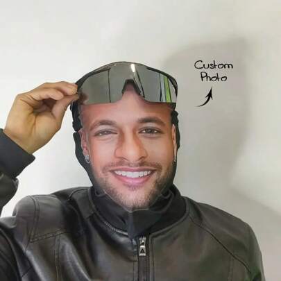 1pc Custom Photo, Custom Full-Face Protective Headgear, Suitable For Both Men And Women, Suitable For Everyone, Made Of A Blend Of Polyester Fiber And Super Stretchable Fiber, Knitted Fabric, Hand-Washable, Unique Personalized Clothing Accessories, With A Cool Style.