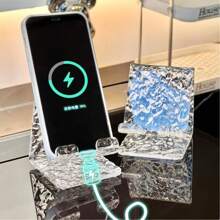 1/2 件水波纹亚克力手机展示架适用于卧室、客厅、办公室、手机和平板电脑休闲支架 - 透明 - 查看 7