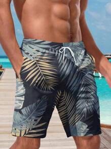 Plus Size Men's Hawaiian 3D Printed Casual Beach Shorts - Quick Dry, Drawstring Waist, Perfect For Summer Outdoor