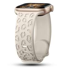 Leopard Engraved Bands Compatible With Apple Watch Band 40mm 41mm 38mm 42mm 44mm 45mm 46mm 49mm, Cheetah Pattern Soft Silicone Strap Compatible With IWatch Series 10 9 8 7 6 5 4 3 2 1 SE Ultra