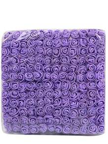 144pcs Artificial Mini Rose Mixed Color Paper Flowers, Handmade Small Flowers Crafts, Micro Flowers For Wedding Bouquet, Papercraft, DIY Scrapbooking Decor With Stems