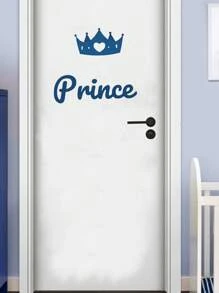 Wall Decals - PVC Self-Adhesive Removable "Prince" & "Princess" Crown Stickers For Kids' Room, Nursery, Or Playroom - Royal Theme Wall Decor For Boys & Girls - Multicolor - View 4