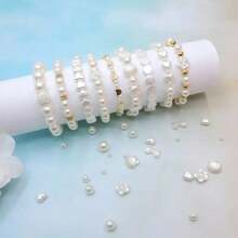 4/6/8/10mm Beads Bracelet Making Kit, DIY Jewelry Making Supplies For Women, For Handmade Necklaces, Bracelets, Pendants, Earrings, Crafts - Beige - View 6