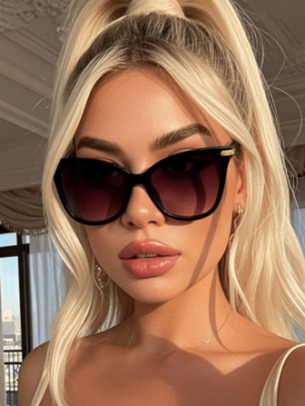 百搭热辣女孩风格活泼街头风格个性化 1/2/3 件塑料猫眼全框时尚眼镜，适合女性街头摄影、音乐节、单身派对、夏季海滩度假、户外、旅行的海滩配饰