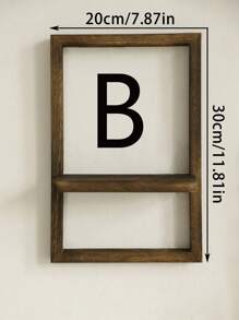 1 Stück Hölzerner wandmontierter Blumentopfhalter in Rahmenform, Bilderrahmen Aufbewahrungsregal, quadratisches schwebendes Holzregal, einfache Heimdekoration für Wohnzimmer, Schlafzimmer, Mietwohnung