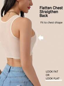 1pc Invisible Chest Binder For Cosplay & Yoga, Quick-Drying Front Closure Breathable Sports Bra For Women In Summer