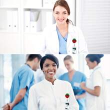 1pc Fun Strawberry Avocado Rainbow Egg Badge Reel Retractable Badge Holder, ID Badge Holder Retractable Clip, Cute Nurse Badge Reel Student Business Meeting School Office,School Supplies,Back To School - Multicolor - View 5