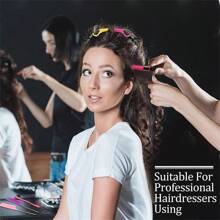 Juego de múltiples piezas - Set para el peinado de mujer, que incluye tres peines de cola de acero inoxidable puntiagudos, seis pasadores de cocodrilo de colores, un cepillo de doble cara y puede combinar libremente varios colores.