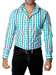 Moon & Rain Camisa para Hombre Manga Corta Casual Cuadros Verde, Azul y Marino Ropa de Hombre Tops para Hombre Camisas para Hombre Slim Fit Confeccionada en Tejido Ligero y Fresco que Brinda Comodidad, Frescura y Durabilidad Camisa de Corte Entallado Moderno Ideal para Uso Diario Oficina Trabajo Reuniones Fiestas o Eventos Informales Prenda Versátil Perfecta para Primavera y Verano Fácil de Combinar con Jeans, Pantalón de Vestir o Chinos Camisa con Acabados de Alta Calidad y Costuras Resistentes que Garantizan Larga Vida Útil Ajuste Slim Fit que Resalta la Figura Masculina sin Sacrificar Comodidad Opción Sofisticada para Hombres que Desean Proyectar Estilo, Distinción y Buen Gusto - Multicolor - Ver 2