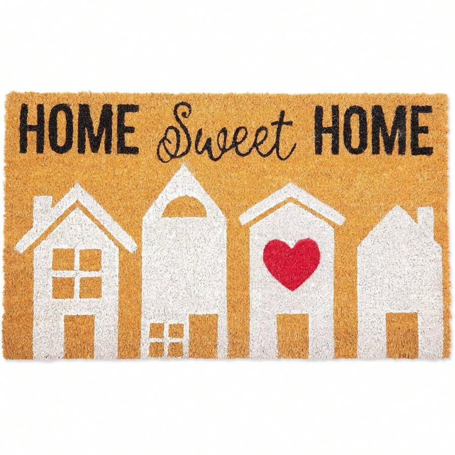 DII Heavy Duty Coir Doormat With Nonslip Vinyl Backing, Welcome Mat Outdoor Entry Way & Front Porch Décor, Beach House, 17x29 Doormat 30 X 18 Inch Valentine's Day Welcome  Door Mat Red  Non-Slip Rug For Indoor Outdoor Home Bathroom Decor - Home Sweet Home With Heart - View 1