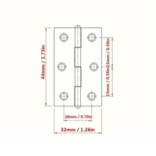 20pcs 2-Inch Stainless Steel Folding Hinges, Window Hinges, Suitable For Doors, Lids And Wooden Boxes, Silver Metal Hardware