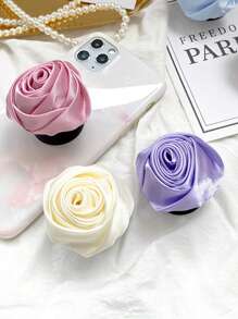 1 件缎玫瑰花充气手机支架，可折叠靠垫手机支架 - 彩色 - 查看 7
