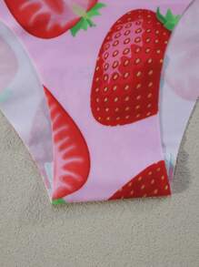 5pcs Set - Women's Seamless Smooth Comfortable Fabric Strawberry Random Print Triangle Panties, Casual Loungewear Underwear - Multicolor - View 4
