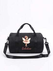 This Personalized Dance Bag Can Be Printed With Your Name, Making It An Ideal Choice For Dance, Sports, Latin Dance, And Various Occasions. Its Large Capacity Allows It To Be Used As Both A Shoulder Bag And A Travel Bag, Making It Practical And Convenient For Daily Use. It Also Makes An Ideal Gift For Friends And Family. - Black - View 4