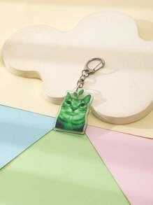 1 件亚克力趣味奇异绿色外星人/绿脸/浮游生物/外星猫/愤慨猫/哭泣猫主题钥匙扣吊坠背包装饰/包袋配件/书包配件/钱包吊坠/朋友的汽车配件包饰背包学校可爱哥特 Y2k 圣诞礼物创意包袋配件挂绳带身份证夹汽车配件包饰