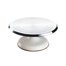 10-Inch Aluminum Alloy Cake Decorating Turntable, Rotating Icing Smoothing Stand, Baking Piping Platform With High-Precision Bearings For Smooth And Quiet Operation, Essential Home Baking Tool - White - One Size - View 8