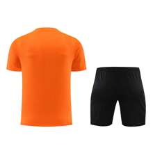 2 piezas Conjunto personalizado de jersey de fútbol para niños preadolescentes - Camiseta de manga corta con nombre del equipo personalizado, número y logotipo impreso + Pantalones cortos para uso deportivo y de uso casual en primavera/verano