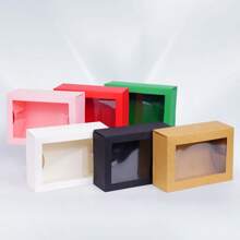 Zestaw 6 widocznych składanych pudełek prezentowych na wesela, Boże Narodzenie, Nowy Rok, festiwale, imprezy, pamiątki, pudełka do pakowania prezentów, wiele kolorów do wyboru, cukierki do pieczenia, ciastka, pączki, widoczne pudełka na ciasteczka, pudełka na cukierki, Boże Narodzenie