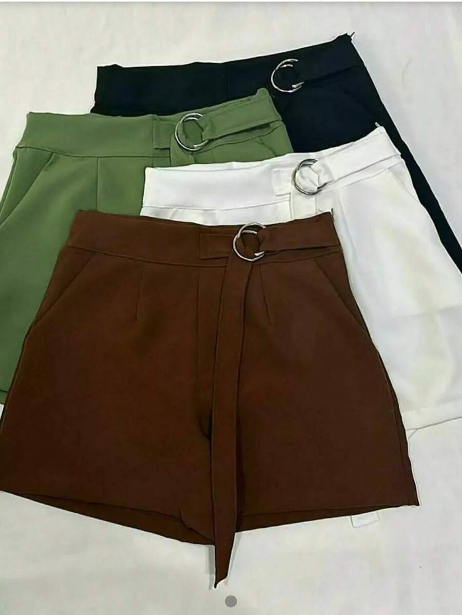 Women's Tailored Shorts With Ties - 寶藍色 - 查看 1
