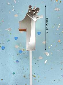 1pc Creative Colorful Crown & Number Design Wax Candle, Decorative Candles For Party