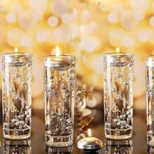 10pcs 1.3m Floating Candle Faux Pearl Garland - Dazzling Artificial Beads For Wedding Centerpieces, Vase Fillers, Party Garland Decorations, Candle Jar Fillers For Floating Candles Gifts Birthday Graduation Home Decor Room Decor Flower Vase Glass Vase