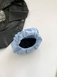 Cloud Bag Pleated PU Shoulder Bag For Women New Fashion - Azul claro - Ver 6