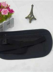 Invisible Waist Bag Sports Slim Waist Pack Outdoor Running Multifunctional Ultra-Thin Travel Waist Bag - 黑色 - 查看 7