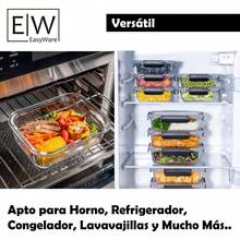Juego de recipientes de vidrio sellados con tapas fáciles de usar, material resistente al calor para cocina, horno, refrigerador, congelador (juego de 10 recipientes (20 piezas)) - JUEGO 20 RECIPIENTES (40 PZ). - Ver 4