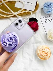 1 件缎玫瑰花充气手机支架，可折叠靠垫手机支架 - 彩色 - 查看 5