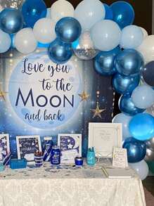 蓝色金属气球，50个镀铬蓝色气球，马卡龙蓝色气球，珍珠蓝色气球，海军蓝乳胶气球，适用于生日、婚礼、淋浴和派对装饰，圣诞节 - 藍色系列 - 查看 7