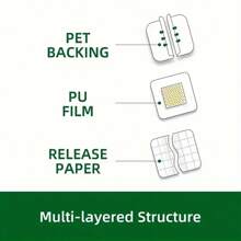 10/25/50/100片防水透明粘性伤口贴 - 易于护理，一次性，方形，适用于急救包 - 白色 - 查看 7