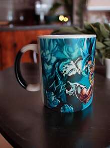 Taza Mágica con Sublimado de Dragon Ball 2 Personajes - Negro - Ver 3
