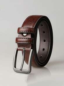 1pc Boy's Leather Pin Buckle Casual Retro Leather Belt Youth Jeans Belt, Father's Day GiftValentine's Day - Multicolor - View 8