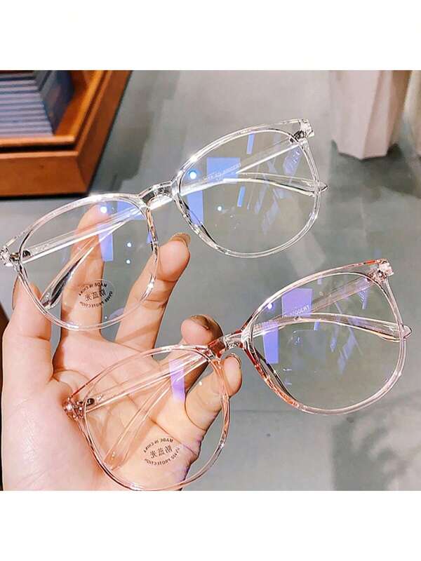 2pcs Women's Glasses To Prevent Visual Fatigue, Watch Computer, Watch TV, Play Games And Watch Mobile Phones, Transparent Lens Eye Care Fashion All Match Glasses Accessories For