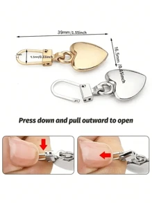 5/10pcs Heart-Shaped Zipper Pulls, Universal Zipper Replacement Sliders Suitable For Jackets, Backpacks, Handbags, (Multi-Color Options)
