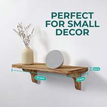 17 Inch (6 Pack) - Easy To Install, Template And Video Included - Long Shelf For Bedroom, Easy Shelves For Wall, Wall Shelves For Bedroom