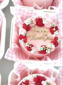 4Pcs Happy Mother's Day Acrylic Cake Topper - Shimmering Gold Cake Decorations, Reusable Laser-Engraved Decoration For Cakes, Dessert Tables & Mother's Day Celebrations.