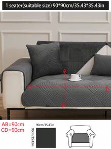 1pc All Season Luxury Sofa Cushion Cover, Modern Minimalist Fashion Dust-Proof Anti-Slip Sofa Seat Pad, Deep Gray Dirt-Resistant Machine/Hand Washable, Fit For Corner Sofa, Bedroom, Office, Living Room, L-Shaped And 1/2/3/4 Seater Sofa, Thick Plush Soft Non-Fading Pet-Friendly Protective Cover - Dark Grey - View 16