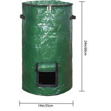 1 confezione di sacchi per compostiera, sacchi per rifiuti da giardino riutilizzabili da 34 galloni (circa 91,6 L), sacchi per prato, sacchi per giardino, sacchi per compost, bidoni della spazzatura con coperchio con cerniera e manici, per foglie e carico di rifiuti