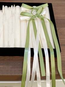 2pcs Lace Bow Hair Clips, Ribbon Tie Barrettes For Braids, Cute Kawaii Streamers For Pigtails, Korean Hair Accessories Valentines Claw Clips, School Stuff, Elegant, College, Winter Outfit For Women, Bows