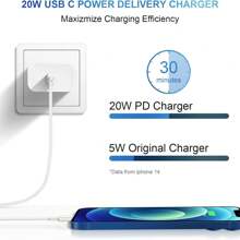 For Phone 14 13 12 Charger Fast Charging 20W PD USB C Wall Charger With 6FT Fast Charging Cable Compatible For Phone 14/13/12/11/Pro/Pro Max/Mini/Xs Max/XR/X, IPad [ Pink /White / Green/ Purple/Yellow]