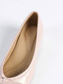 Square Toe Low Vamp Comfortable Chunky Heel Soft Bottom Work Shoes - Pink - View 4