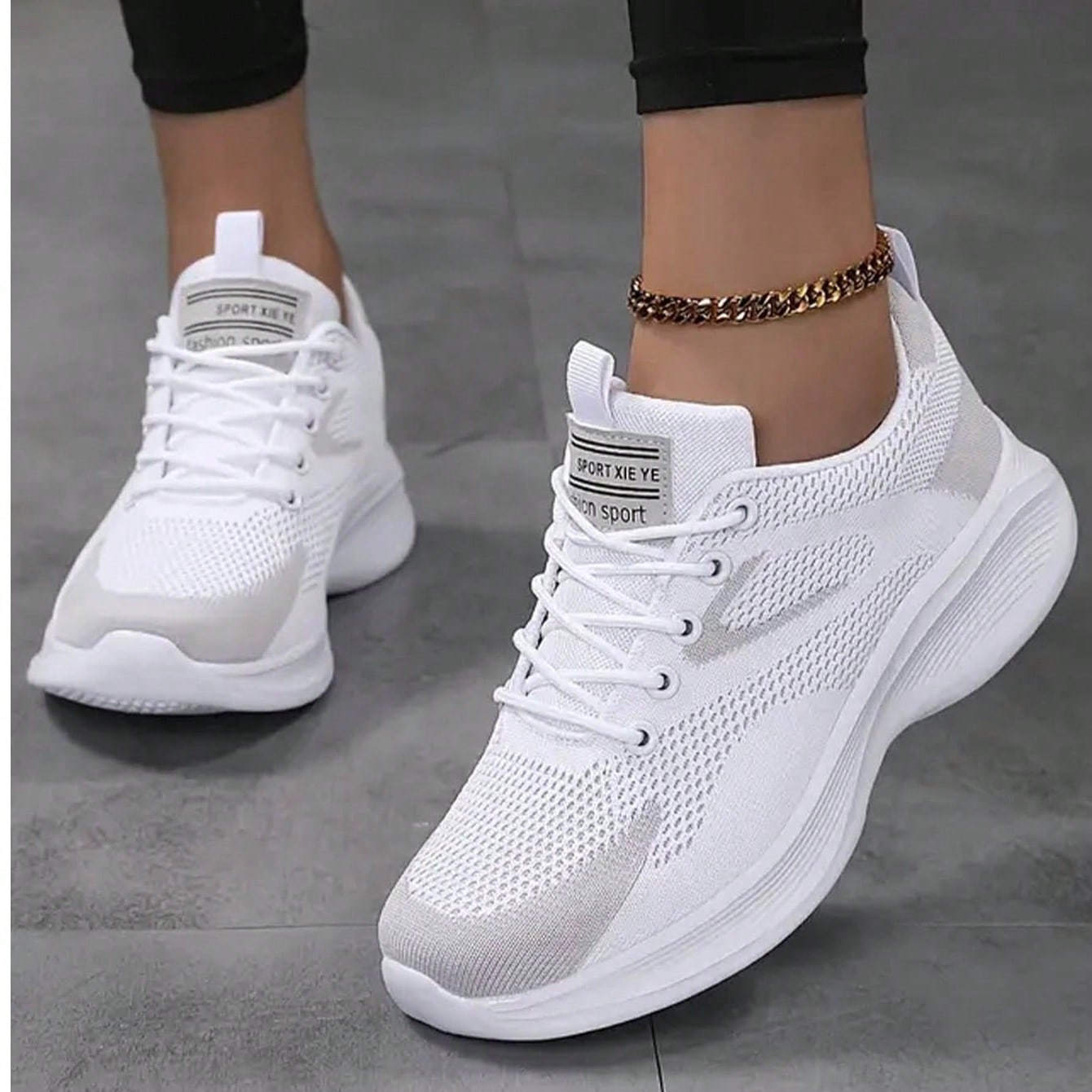 Zapatillas casuales transpirables de malla para mujer de talla grande, con suela suave y ligera, zapatos cómodos y de moda para caminar, adecuados pa