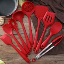 9 件套优质硅胶厨房用具套装 - 不粘锅铲、意大利面勺和 7 个必备工具（开槽铲、汤勺、钳子）| 耐 450°F 高温，可用洗碗机清洗，适用于炒菜、烘焙和亚洲烹饪 | 符合人体工程学的手柄 - 彩色 - 查看 12
