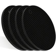 "Round Silicone Hot Pad With Honeycomb Design - Heat-Resistant Kitchen Trivet, Non-Slip Heat Protector For Countertops & Dining Tables" - Multicolor - View 8