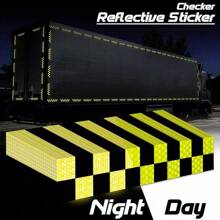 DOT-C2 Conspicuity Checker Reflective Tape - 1 Foot Per Stripe For Enhanced Safety Warning On Trailers - Black / White - View 11