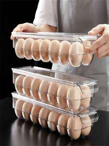 1pc Egg Storage Box, Refrigerator Egg Holder Organizer, Egg Tray Rack